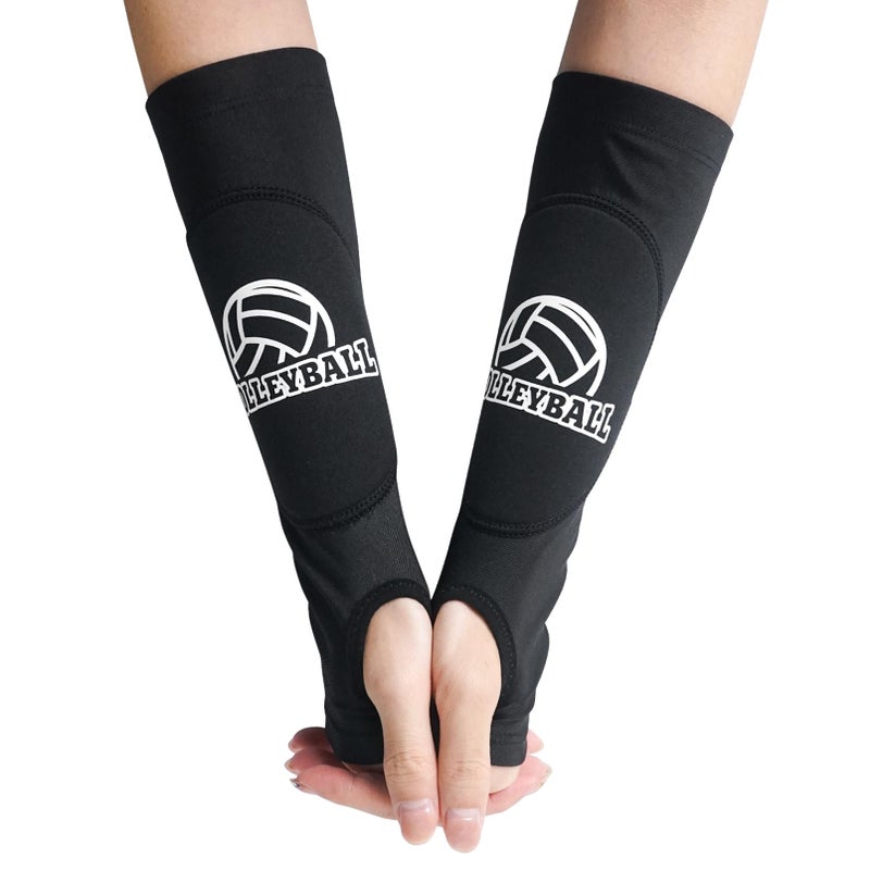 Luwint Kid Volleyball Arm Sleeves - Long Passing Forearm Sleeves for Teen Youth with Protection Pad and Thumbhole, 1 Pair (S) - Image 2